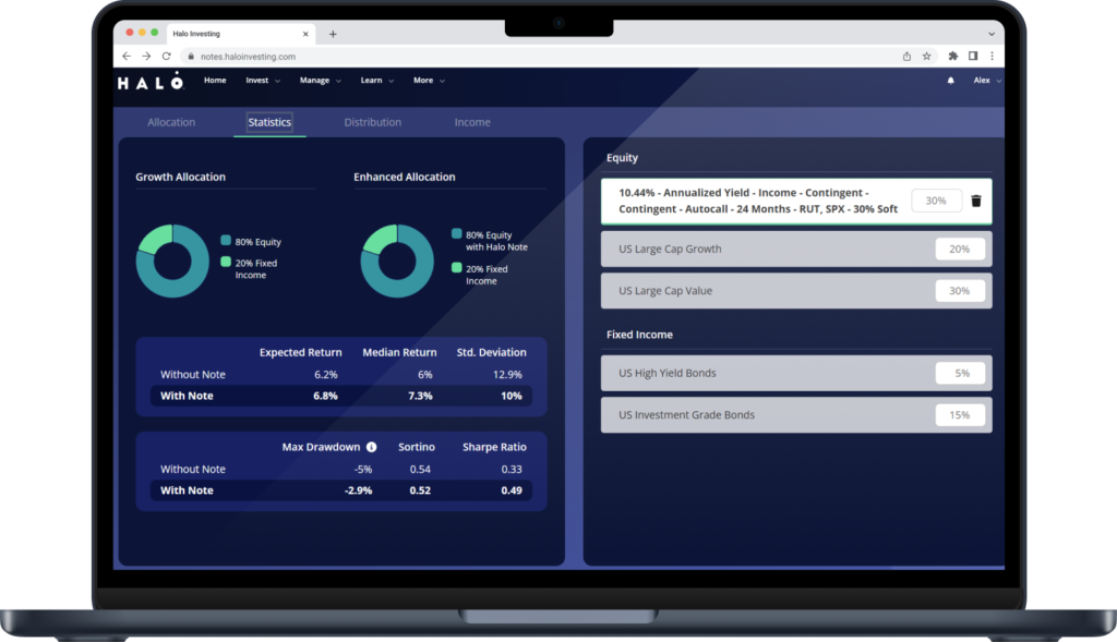 Aura portfolio simulator on the Halo platform